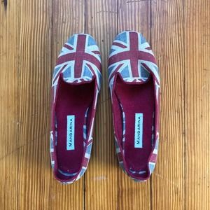 Mandarina Union Jack Ladies Flats Loafers Size 7